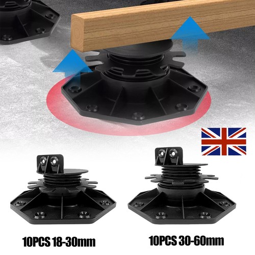 10pc adjustable decking feet - 10pc,
